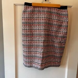 Tweed Pencil Skirt - Black, Pink, Orange, Silver and White